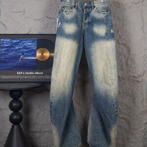 Acne Studios Loose-fitting Low-rise Wide-leg Curved Jeans, Unisex